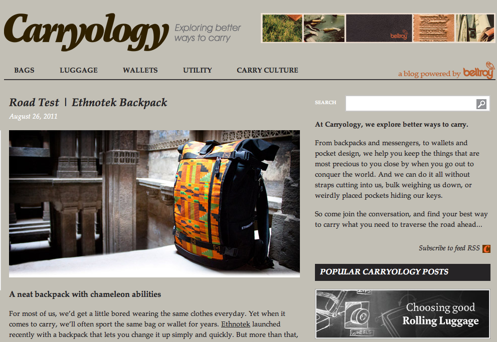 ETK backpack on Carryology