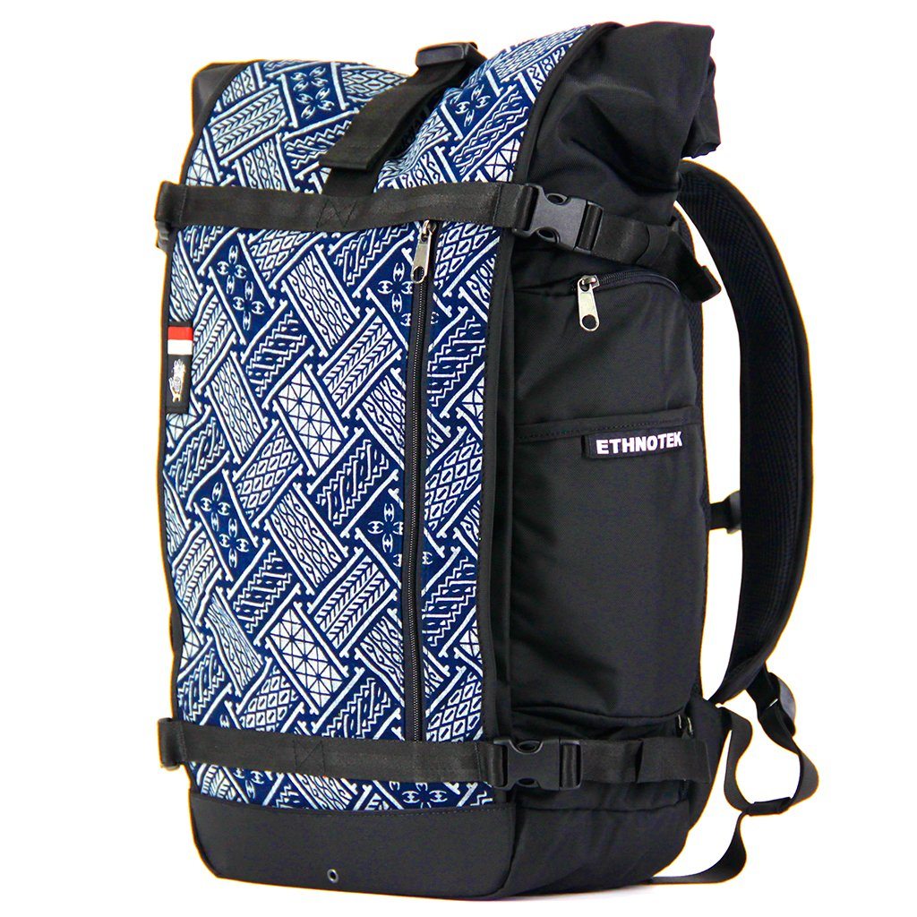 Ethnotek-raja-46-unique-travel-backpack-indonesia6-blue-pattern-blue-pattern-waterproof - indonesia-6